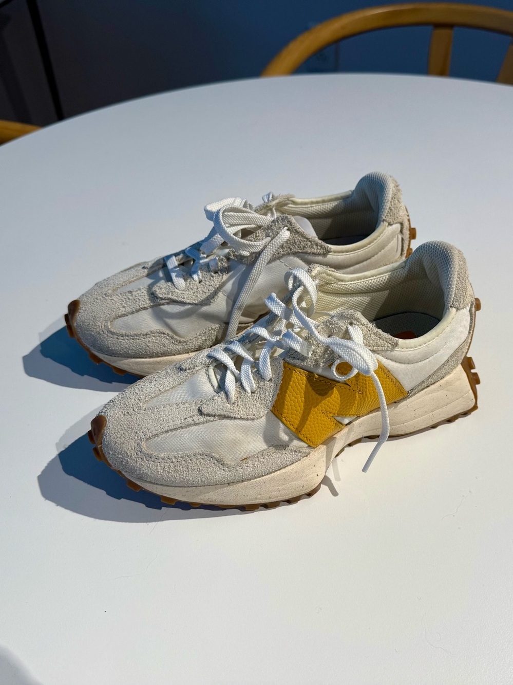 New Balance Women’s White and Yellow Sneakers